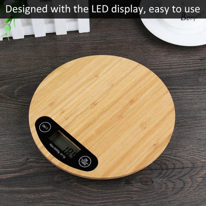 Eco-Friendly Bamboo Digital Kitchen Scale - Natural Wood Tone