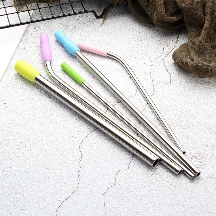 Eco-Friendly Stainless Steel Reusable Metal Straws with Cleaning Brushes