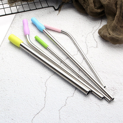 Eco-Friendly Stainless Steel Reusable Metal Straws with Cleaning Brushes