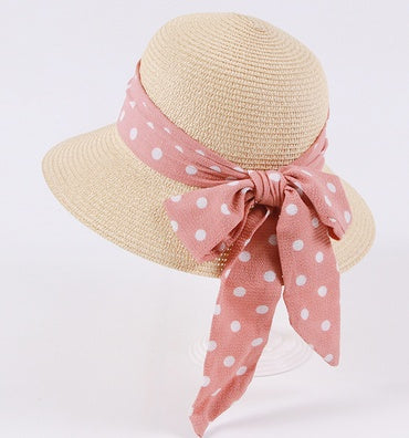 Eco-Friendly Kids Wide-Brimmed Sun Hat with Ribbon Bow