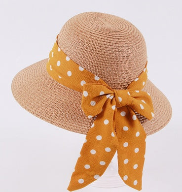 Eco-Friendly Kids Wide-Brimmed Sun Hat with Ribbon Bow