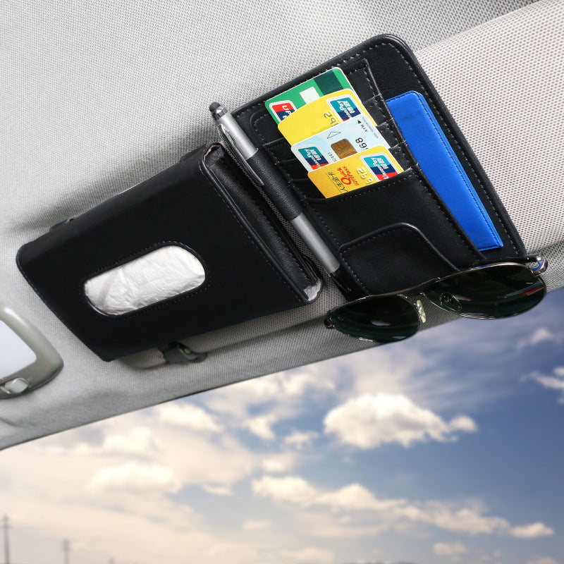Eco-Friendly Car Sun Visor Tissue Box with Card Holder