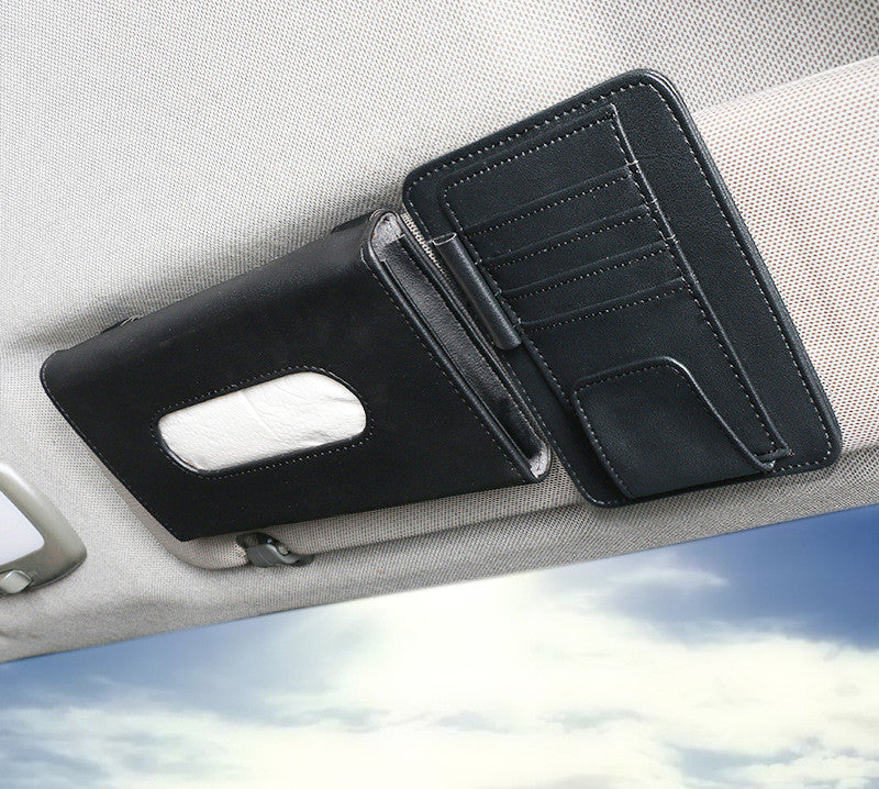 Eco-Friendly Car Sun Visor Tissue Box with Card Holder