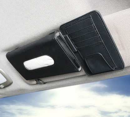 Eco-Friendly Car Sun Visor Tissue Box with Card Holder