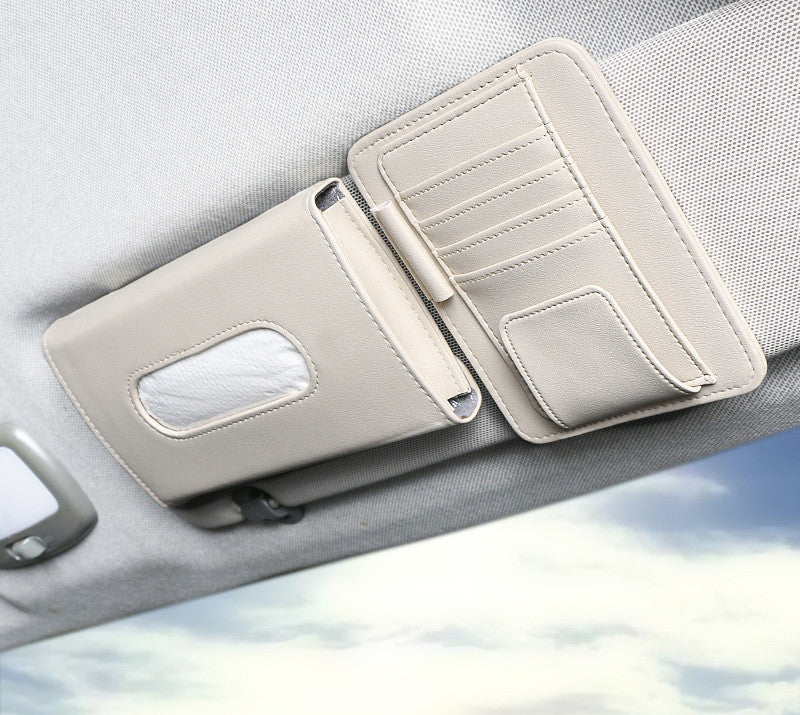 Eco-Friendly Car Sun Visor Tissue Box with Card Holder