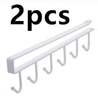 Space-Saving Under-Shelf Mug Holder - Black Metal Hook Rack