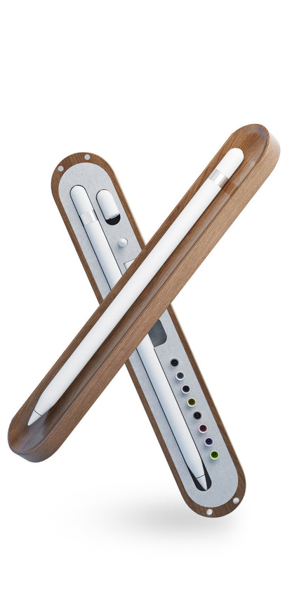 Eco-Friendly Walnut Storage Box for iPad & Stylus