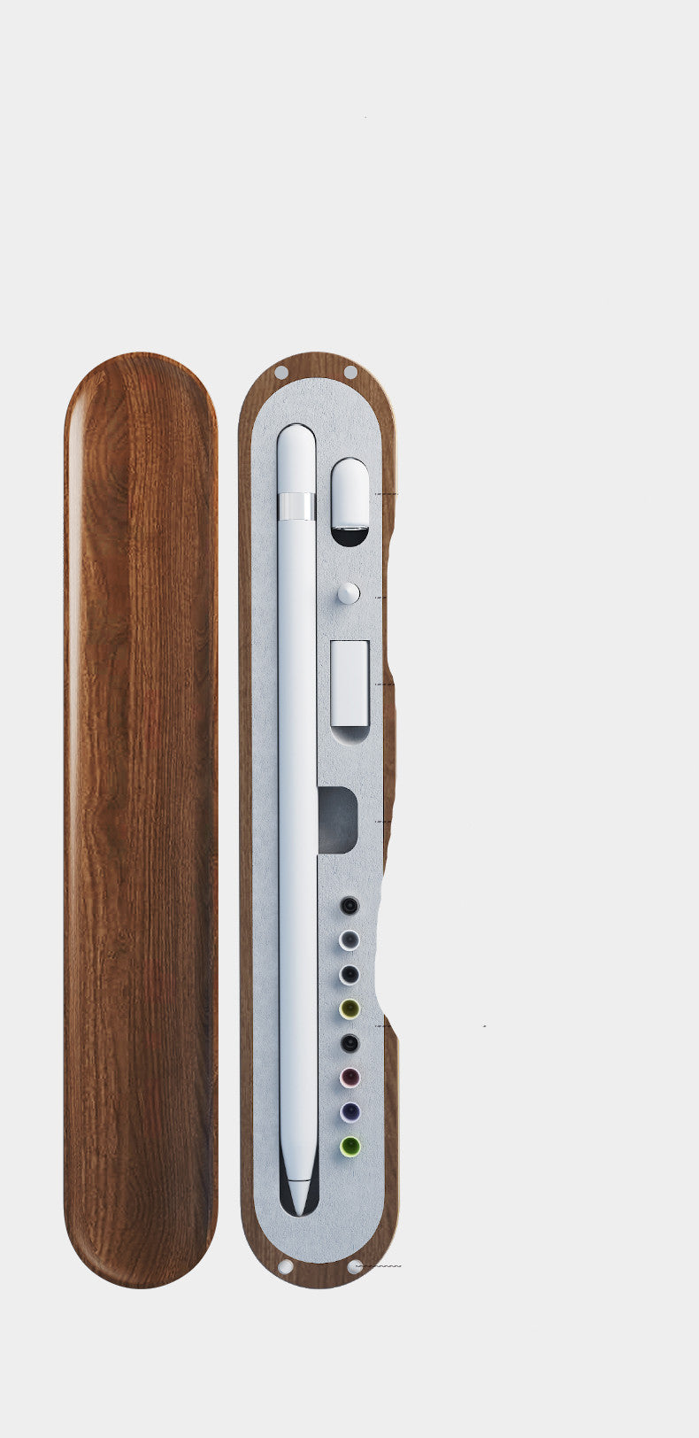 Eco-Friendly Walnut Storage Box for iPad & Stylus