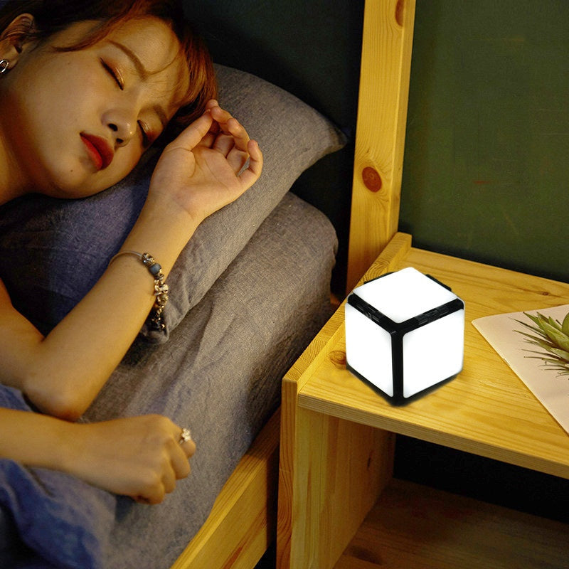 Energy-Efficient Cube LED Night Light with Black Edges