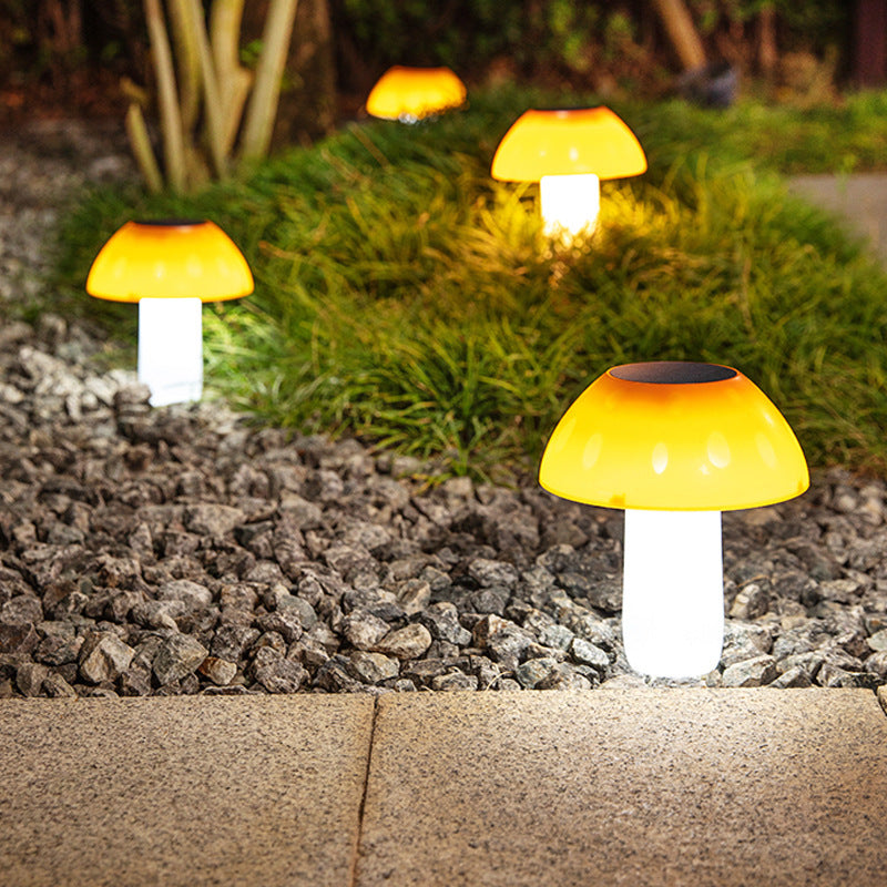 Solar Mushroom Garden Lights in Orange and White