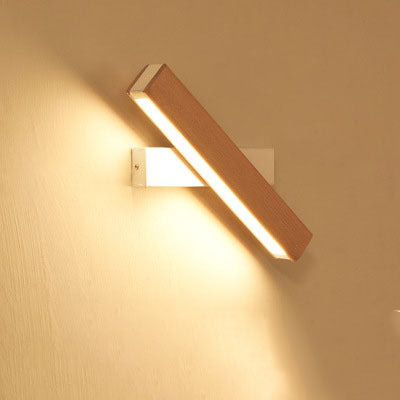 Eco-Friendly Wall-Mounted Light Fixture - Natural Wood & Black Accents