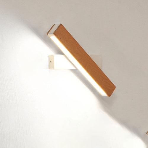 Eco-Friendly Wall-Mounted Light Fixture - Natural Wood & Black Accents