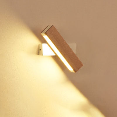 Eco-Friendly Wall-Mounted Light Fixture - Natural Wood & Black Accents