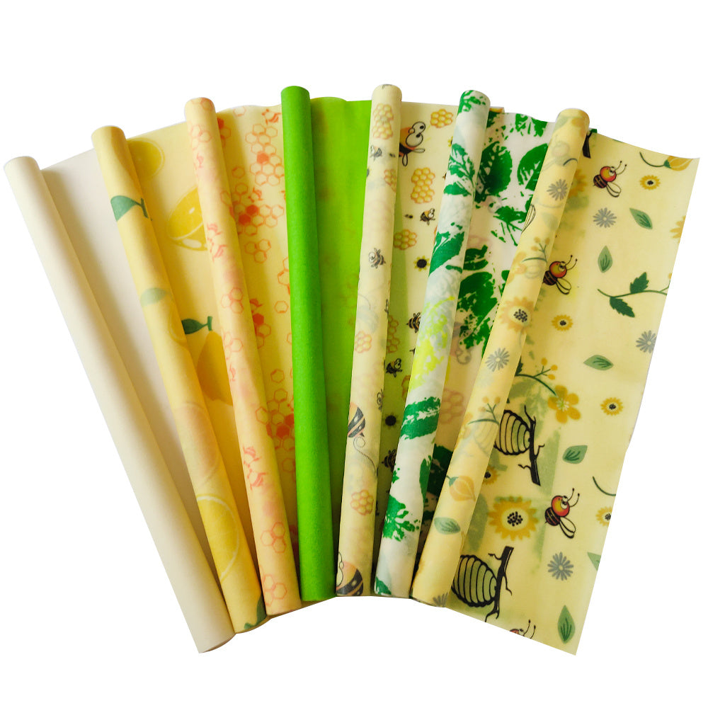 Eco-Friendly Beeswax Food Wraps in Various Colors and Patterns