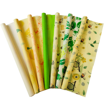 Eco-Friendly Beeswax Food Wraps in Various Colors and Patterns