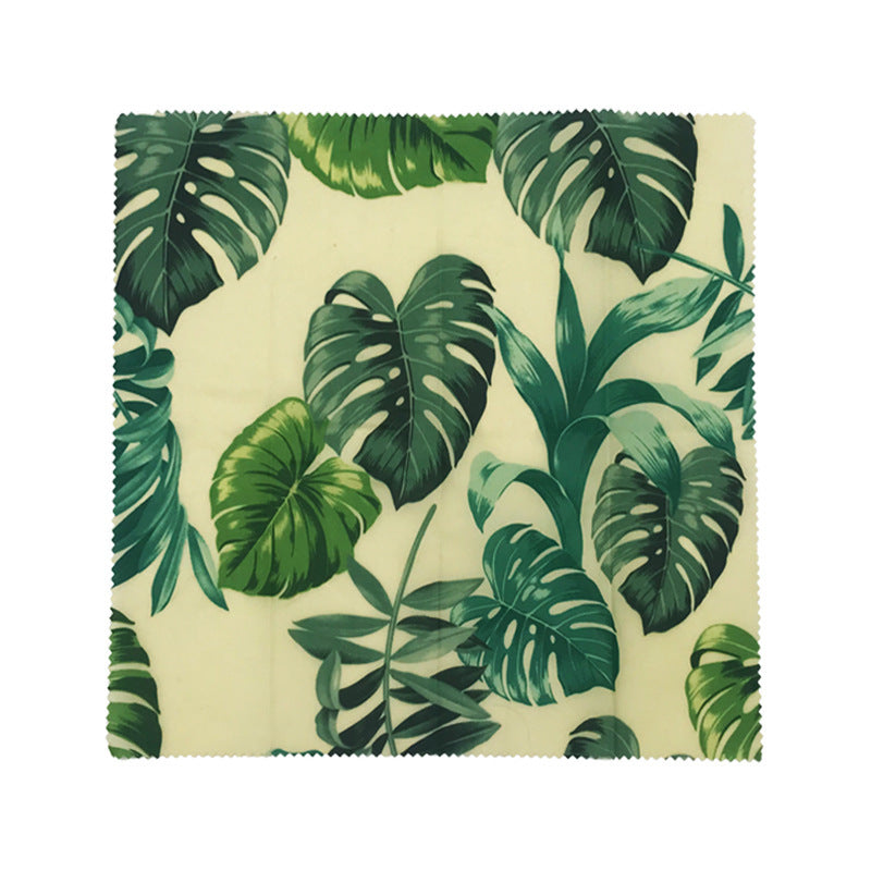 Green Leaf Pattern Reusable Cleaning Cloth, 12x12 Microfiber