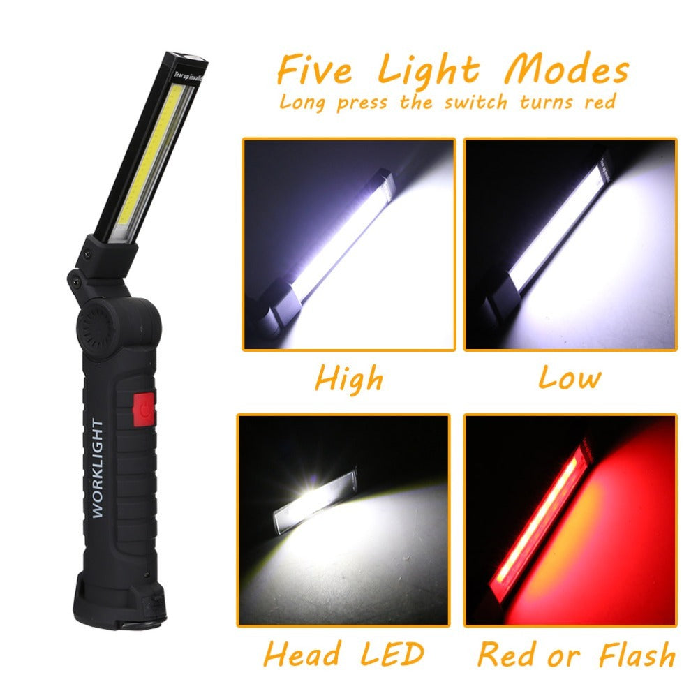 USB Rechargeable COB LED Tactical Flashlight & Lantern