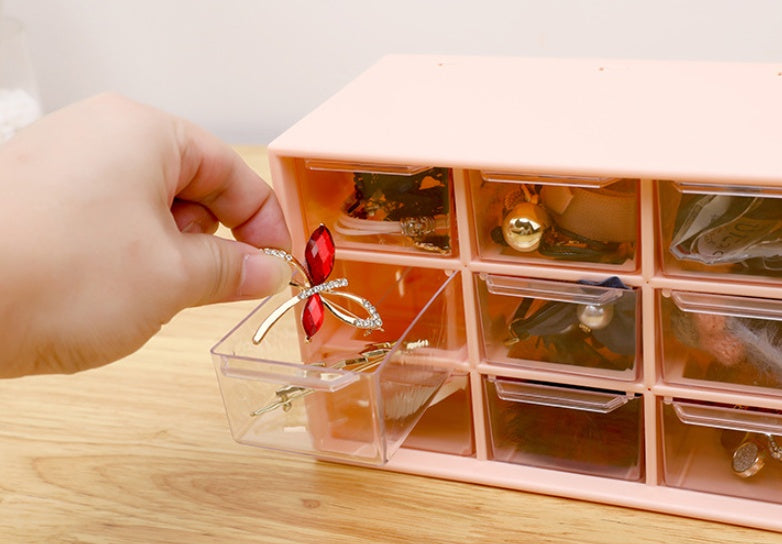Eco-Friendly Rectangular Storage Organizer with Transparent Drawers