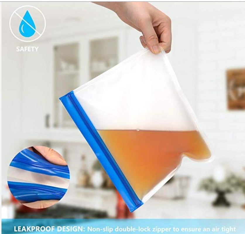 Eco-Friendly Reusable Silicone Food Storage Bags - Sustainable Kitchen Solution