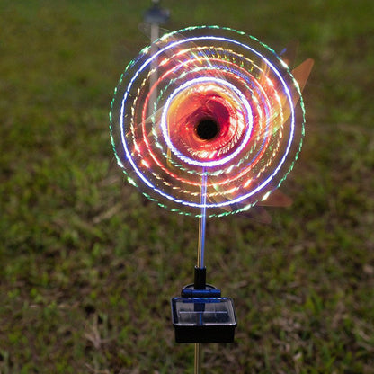 Solar-Powered Multicolored LED Pinwheel Garden Lights