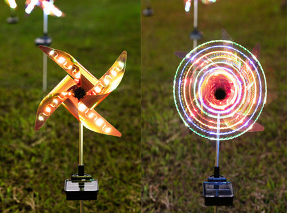 Solar-Powered Multicolored LED Pinwheel Garden Lights