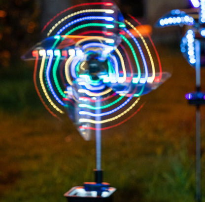 Solar-Powered Multicolored LED Pinwheel Garden Lights