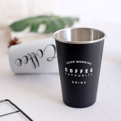 Eco-Friendly Stainless Steel Cups with Lids & Straws 350ml