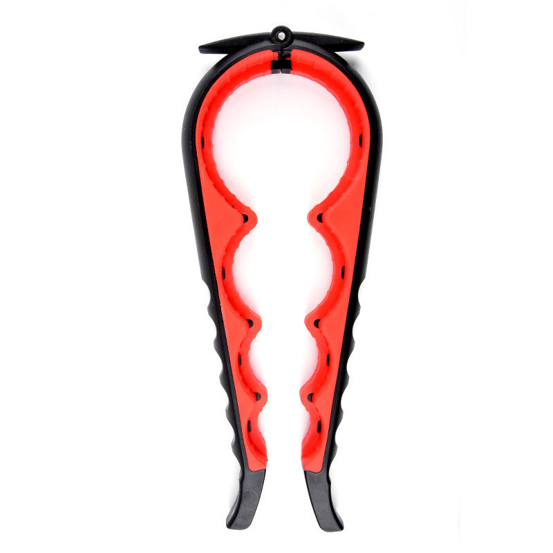 Ergonomic Multi-Use Jar Opener in Black and Red