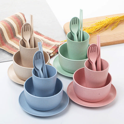 Eco-Friendly Biodegradable Dinnerware Set - Pink & Green Options