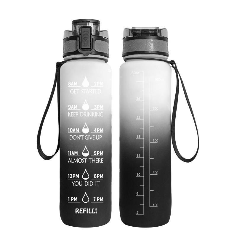 Hydration Time-Marker Water Bottle - Eco-Friendly & BPA-Free