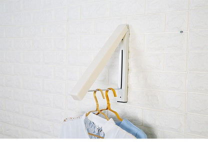 Space-Saving Folding Retractable Clothes Rack - Wall-Mounted, White