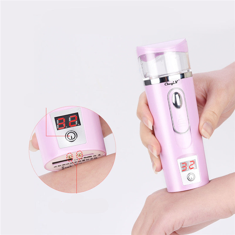 Pink Handheld Mist Sprayer with Digital Display