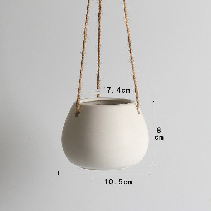 Eco-Friendly Light Pink Ceramic Hanging Planter