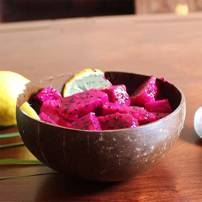 Eco-Friendly Coconut Shell Rice Bowls - Sustainable Biodegradable Dinnerware Set