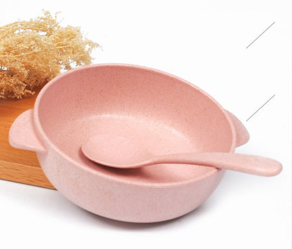 Eco-Friendly Biodegradable Rice Bowl and Spoon Set