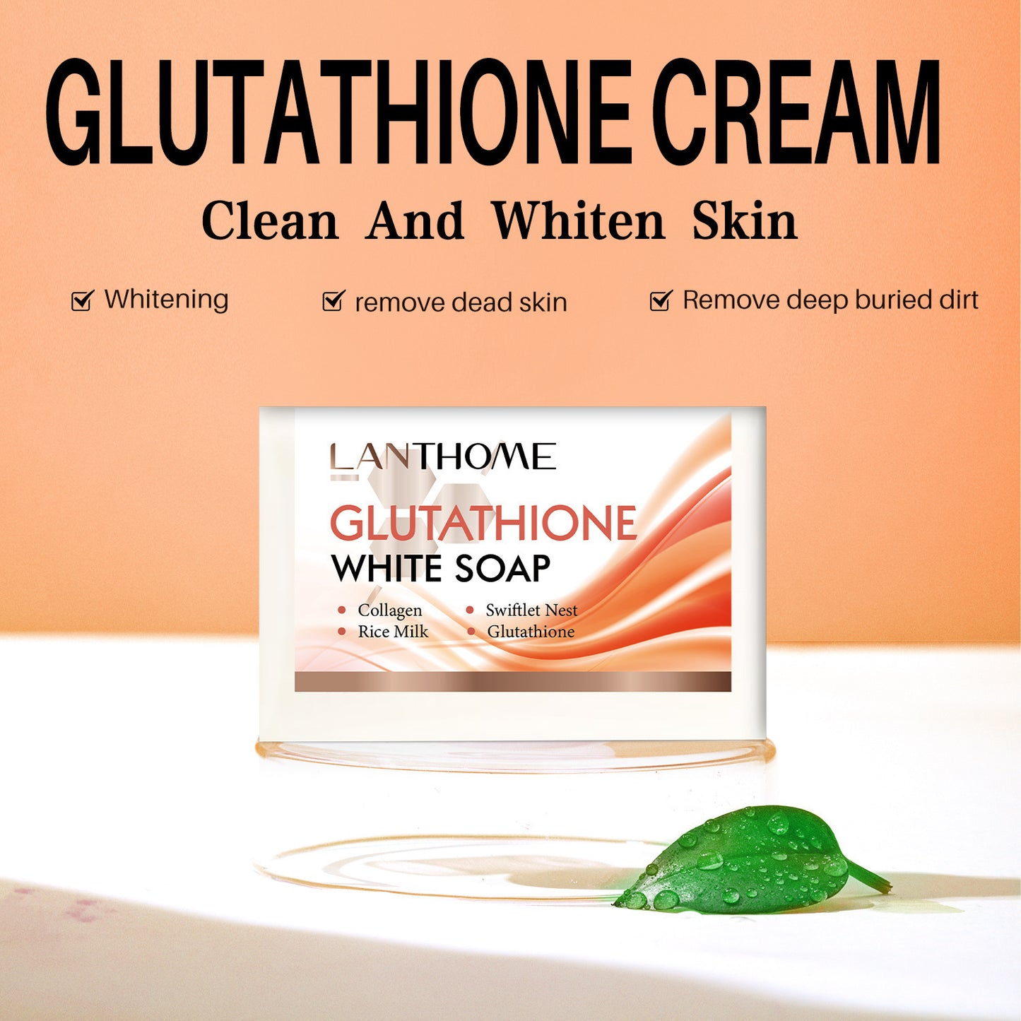 Natural Glutathione White Soap Bar for Skin Whitening and Exfoliation