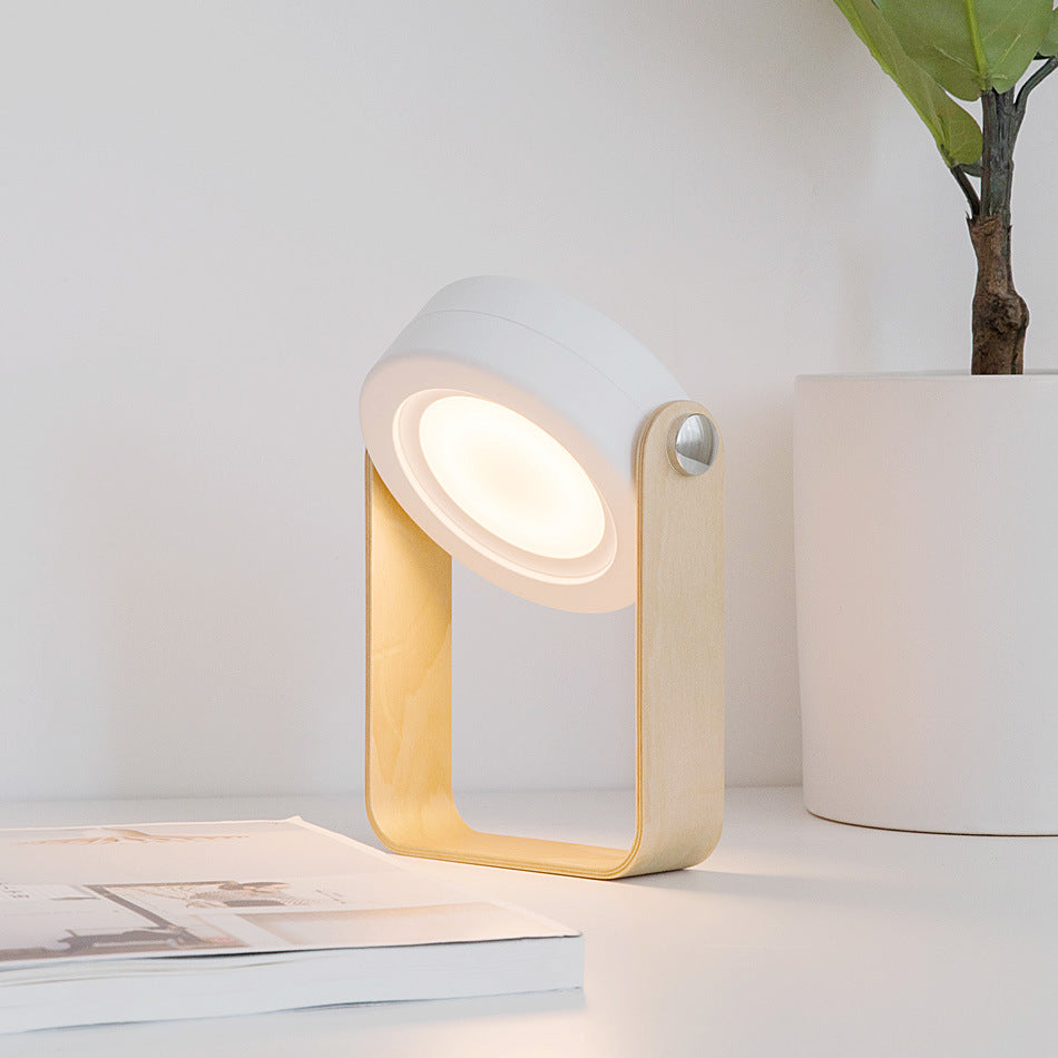 Eco-Friendly Portable Lantern with Wooden Accents