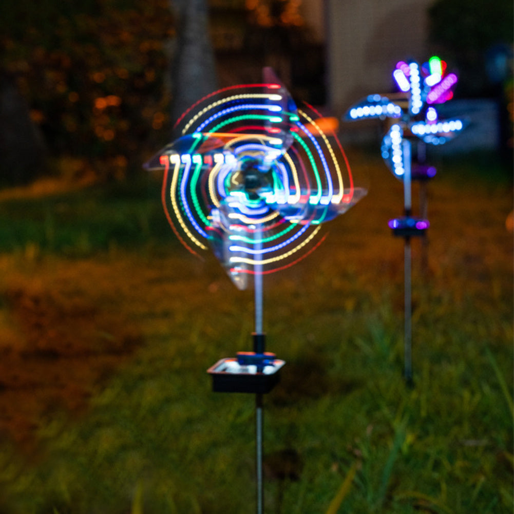 Solar-Powered Multicolored LED Pinwheel Garden Lights