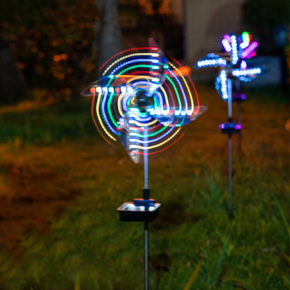 Solar-Powered Multicolored LED Pinwheel Garden Lights