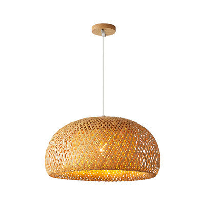 Eco-Friendly Dome-Shaped Bamboo Pendant Light
