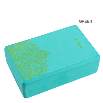 Eco-Friendly Green Yoga Block with Decorative Pattern