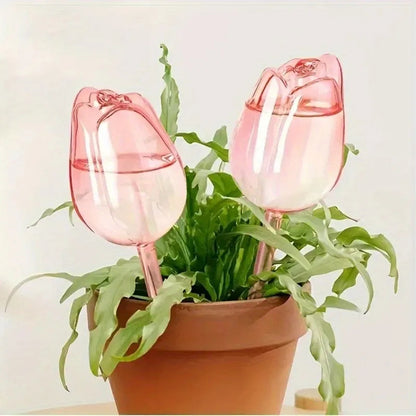 Tulip-Shaped Self-Watering Plant Bulb - Pink, Water-Saving, Eco-Friendly