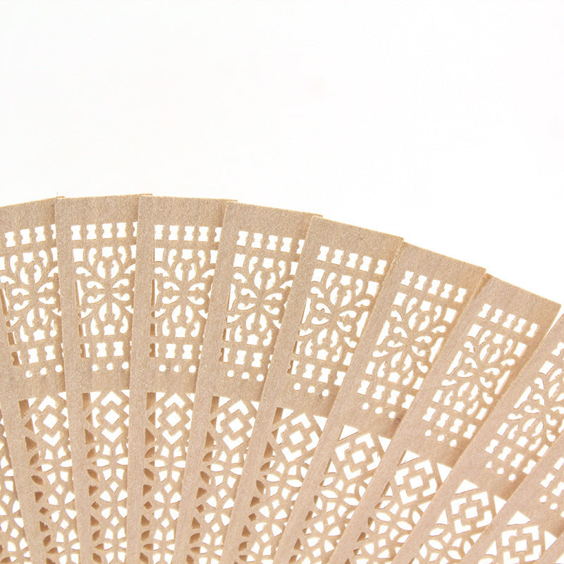 Eco-Friendly Natural Wood Folding Fan - Sustainable Cooling Solution