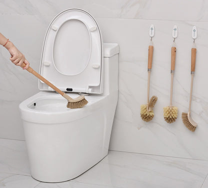 Eco-Friendly Wooden Toilet Brush with Natural Bristles