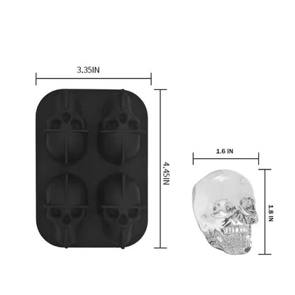 Skull Ice Cube Mold - Reusable Silicone Skull-Shaped Ice Tray