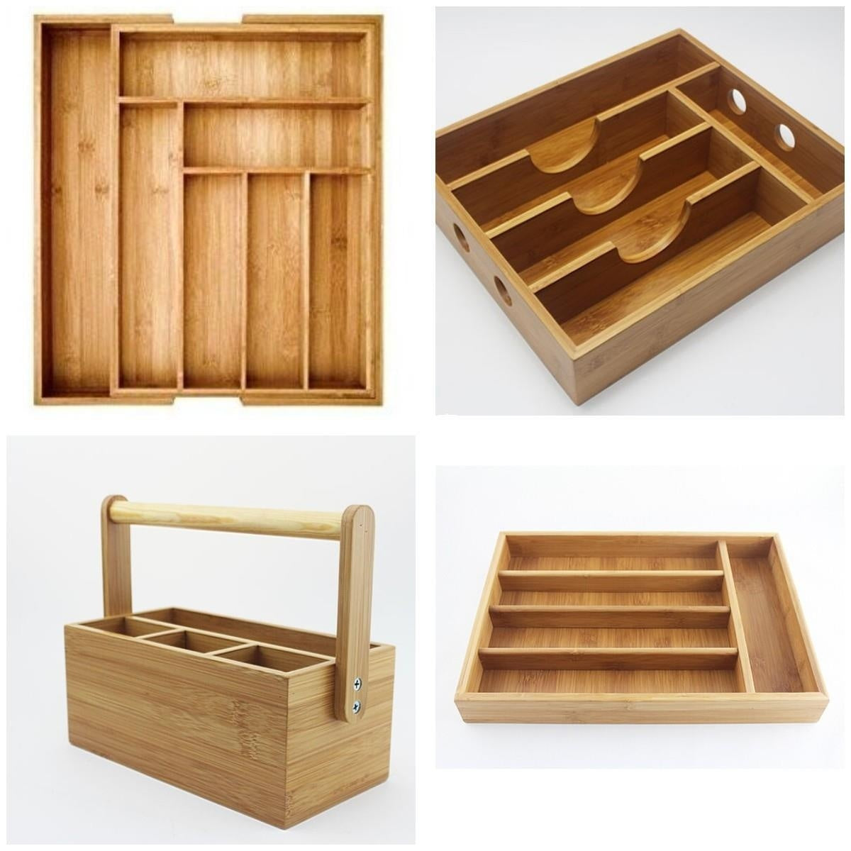 Bamboo Organizer Caddy - Eco-Friendly Countertop Storage Solution