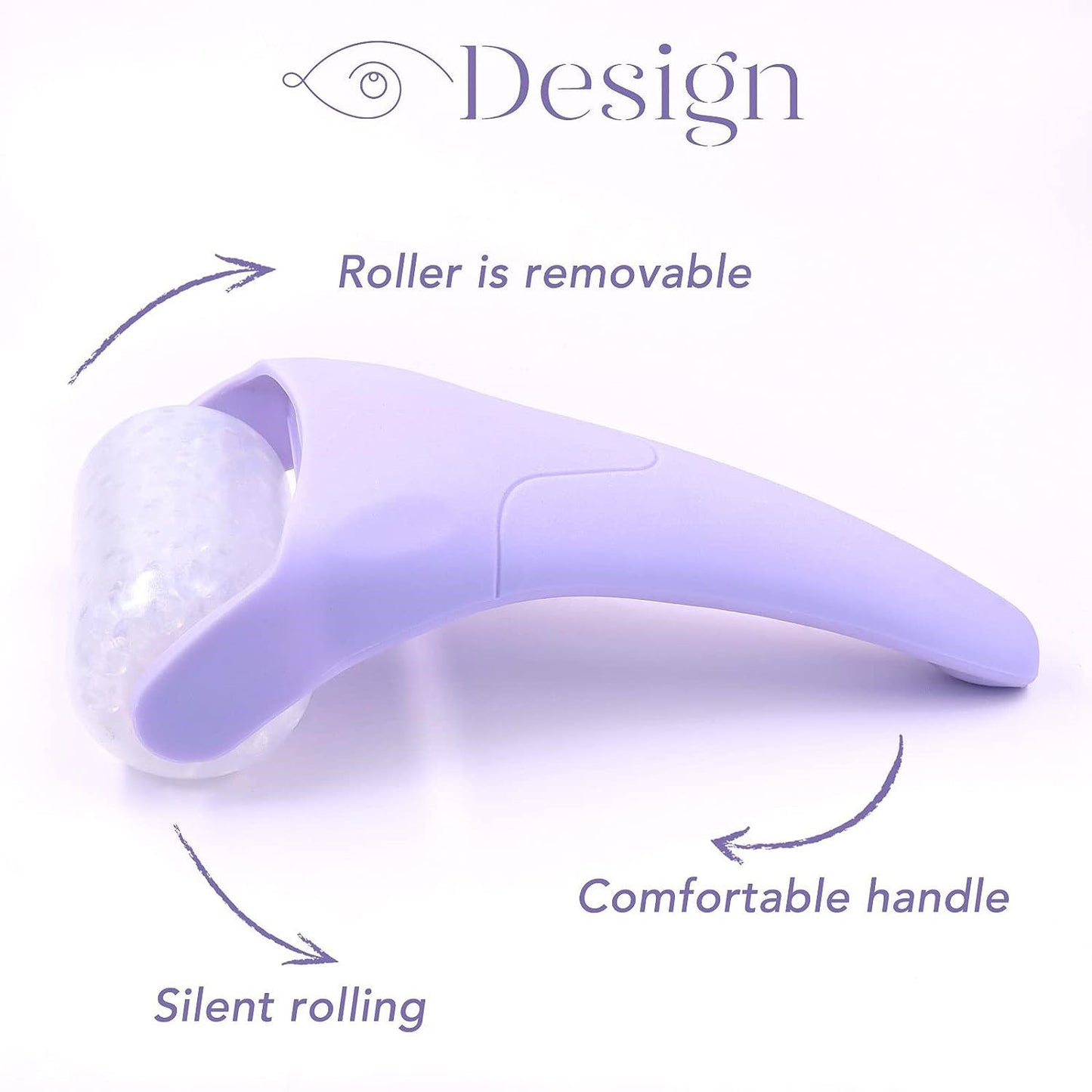 Pink Ergonomic Facial Ice Roller for Skincare and Wellness