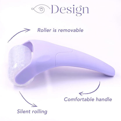 Pink Ergonomic Facial Ice Roller for Skincare and Wellness