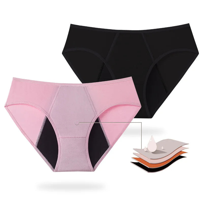 Eco-Friendly Reusable Period Underwear - Black & Pink Briefs (Pack of 3)