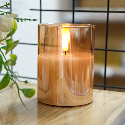 Rechargeable 3D Flame LED Candle (7.5 × 10 cm) – Realistic Glass Flame Effect